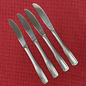 4 VTG Ekco Eterna FORUM 8-1/2" Stainless Dinner Knives Dinnerware Flatware Korea